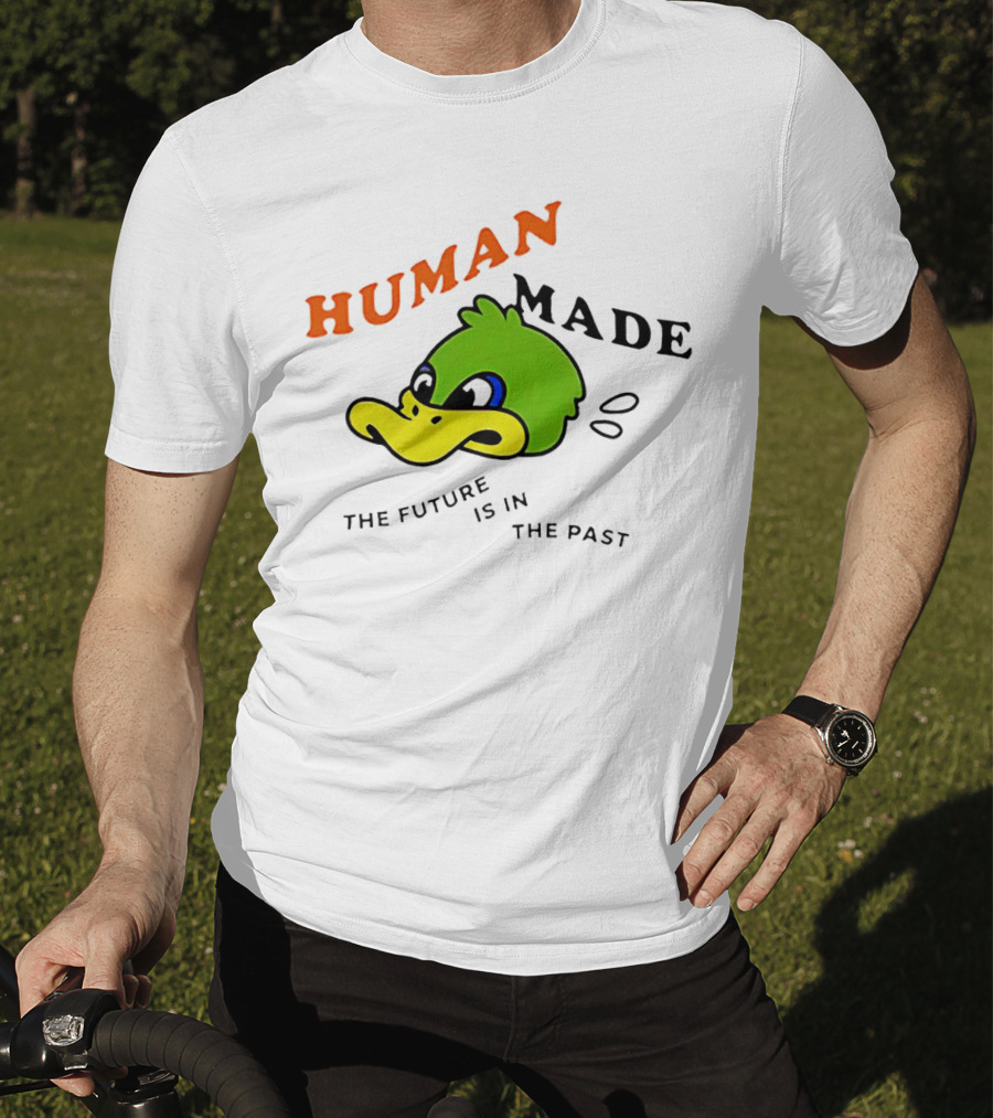 Human Made Duck With The Future Is In The Past Text T-Shirt