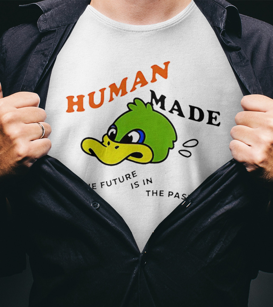 Human Made Duck With The Future Is In The Past Text T-Shirt