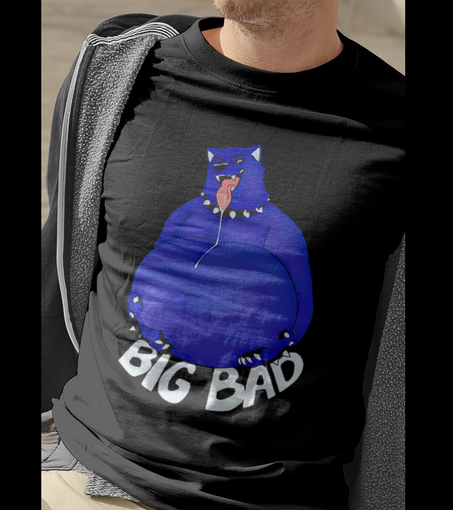 Big Bad Slosh Dog Blue Cartoon Character T-Shirt