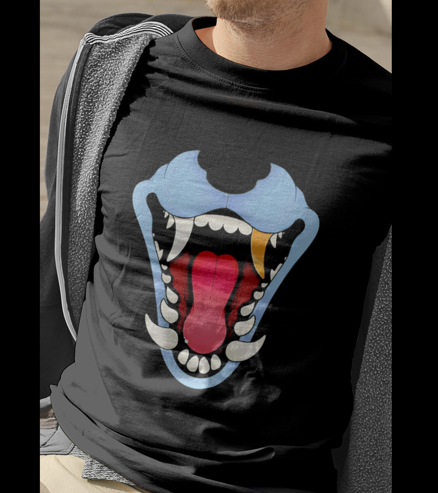 Slosh Dog Blue Maw Opened Red Tongue T-Shirt