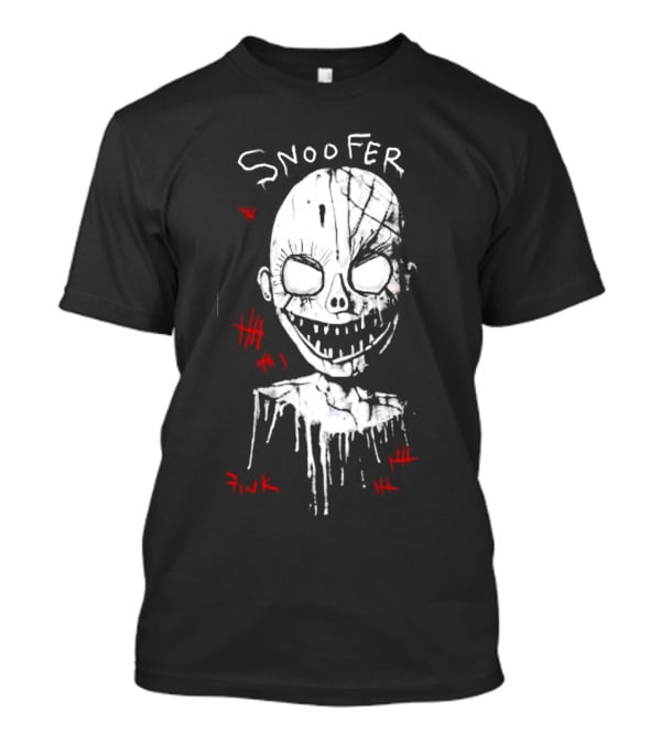 Snoofer Horror Halloween Creepy Mask Fink Scary T-Shirt