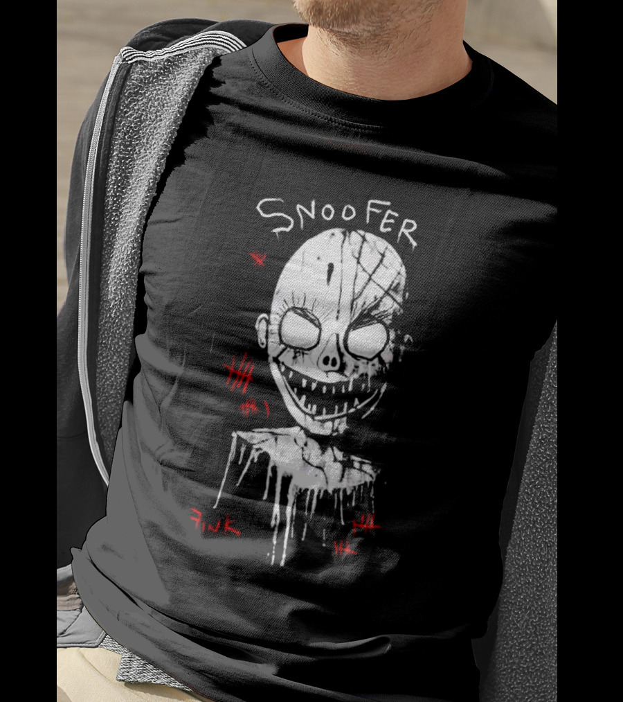 Snoofer Horror Halloween Creepy Mask Fink Scary T-Shirt
