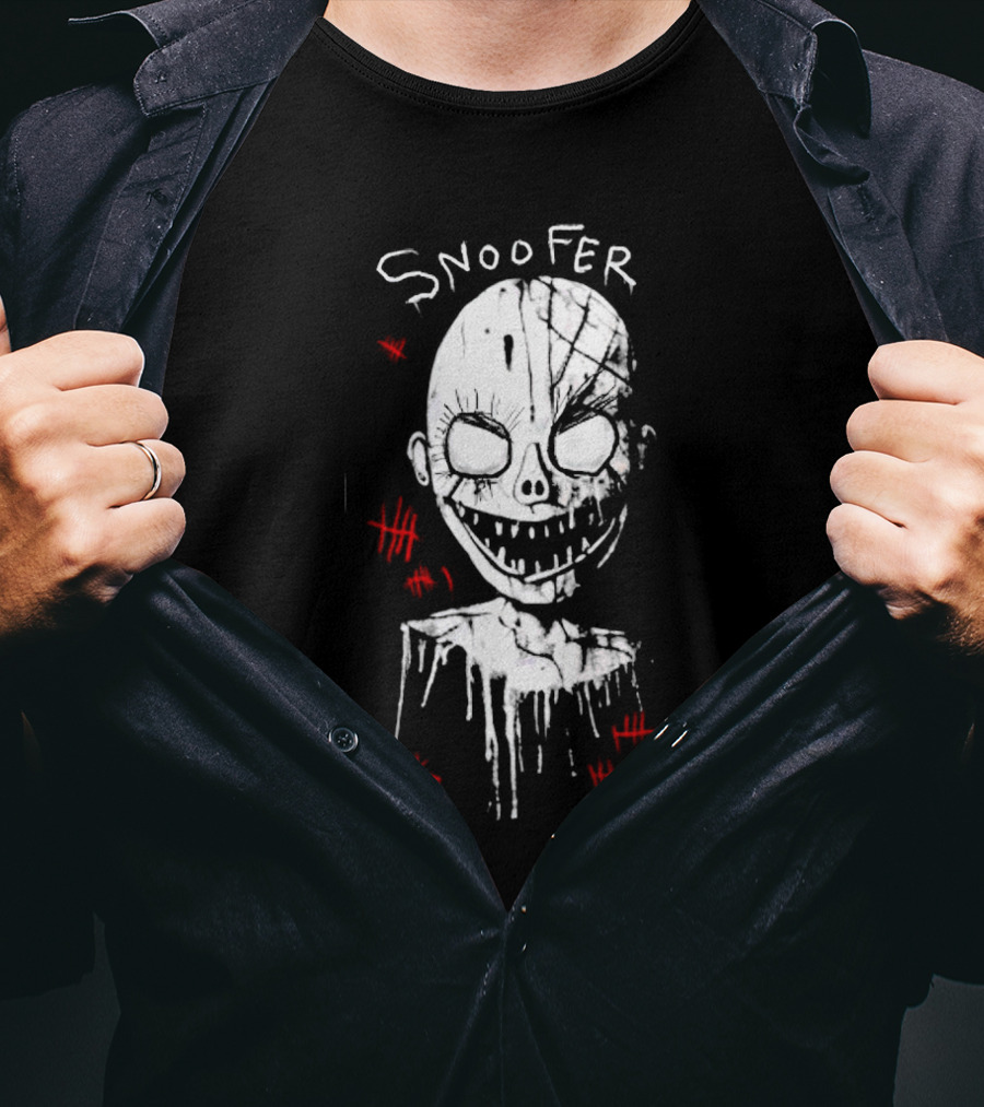 Snoofer Horror Halloween Creepy Mask Fink Scary T-Shirt