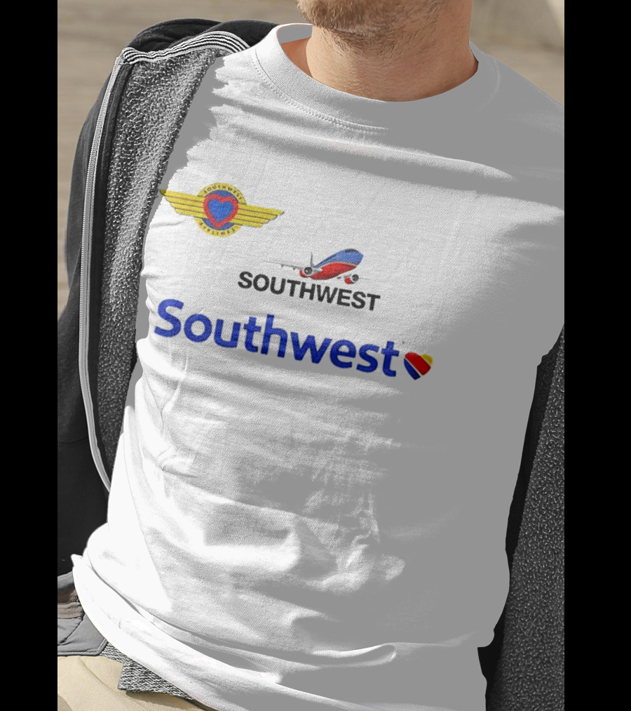 Southwest Airline Heart Logo With Airplane T-Shirt