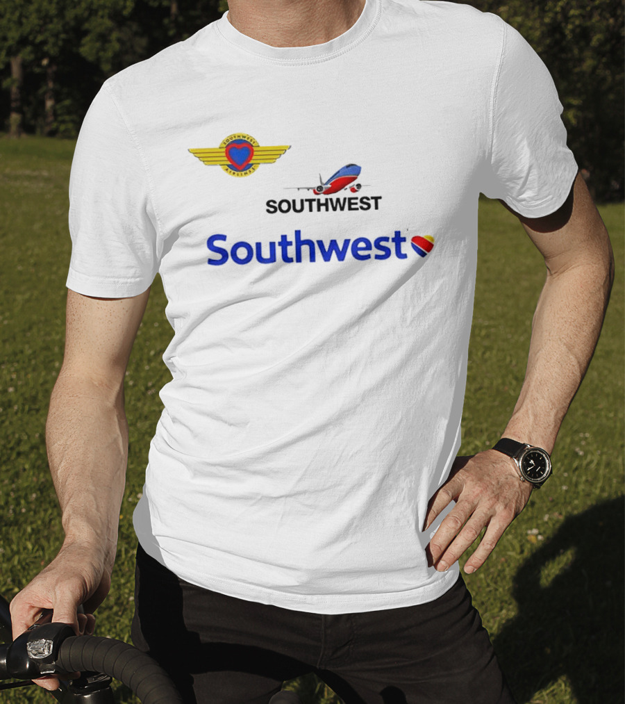 Southwest Airline Heart Logo With Airplane T-Shirt