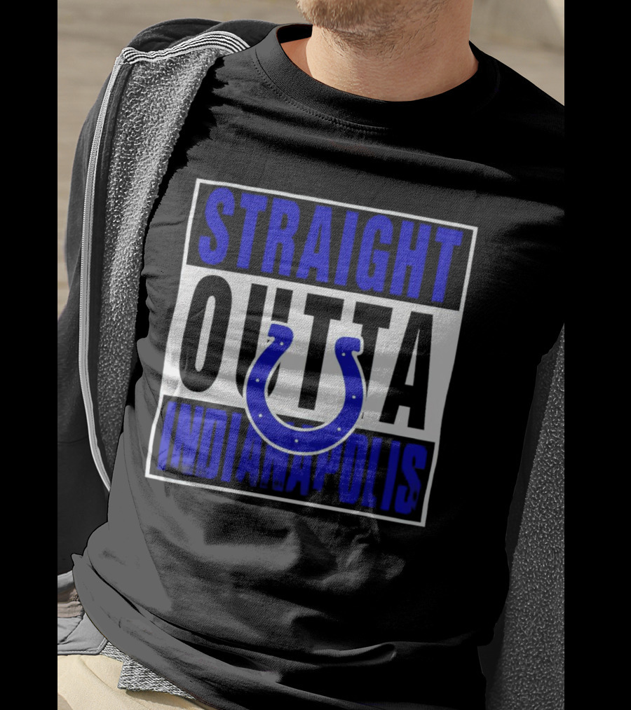Straight Outta Indianapolis Colts Horseshoe T-Shirt