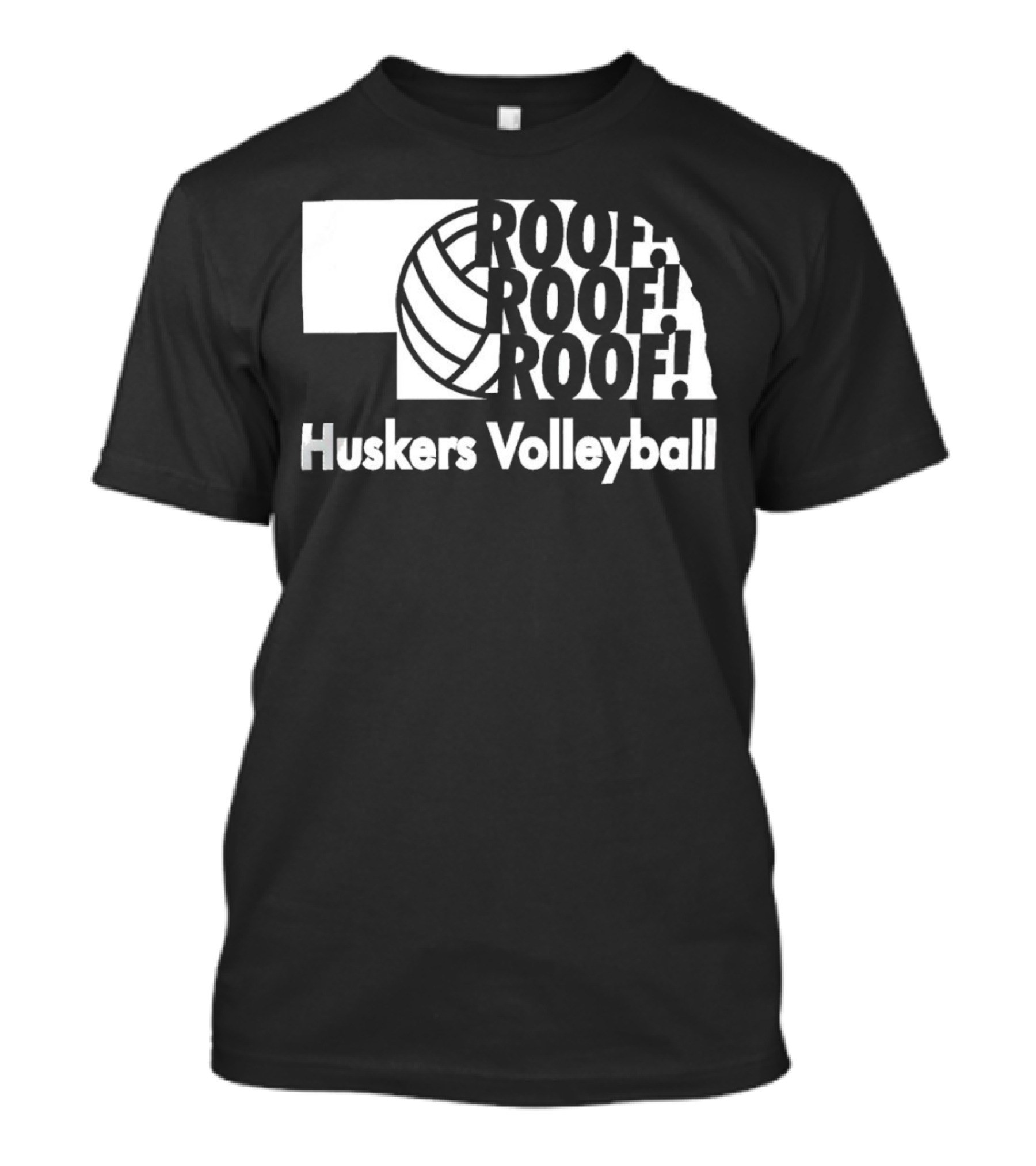 Huskers Volleyball Roof Roof Roof T-Shirt