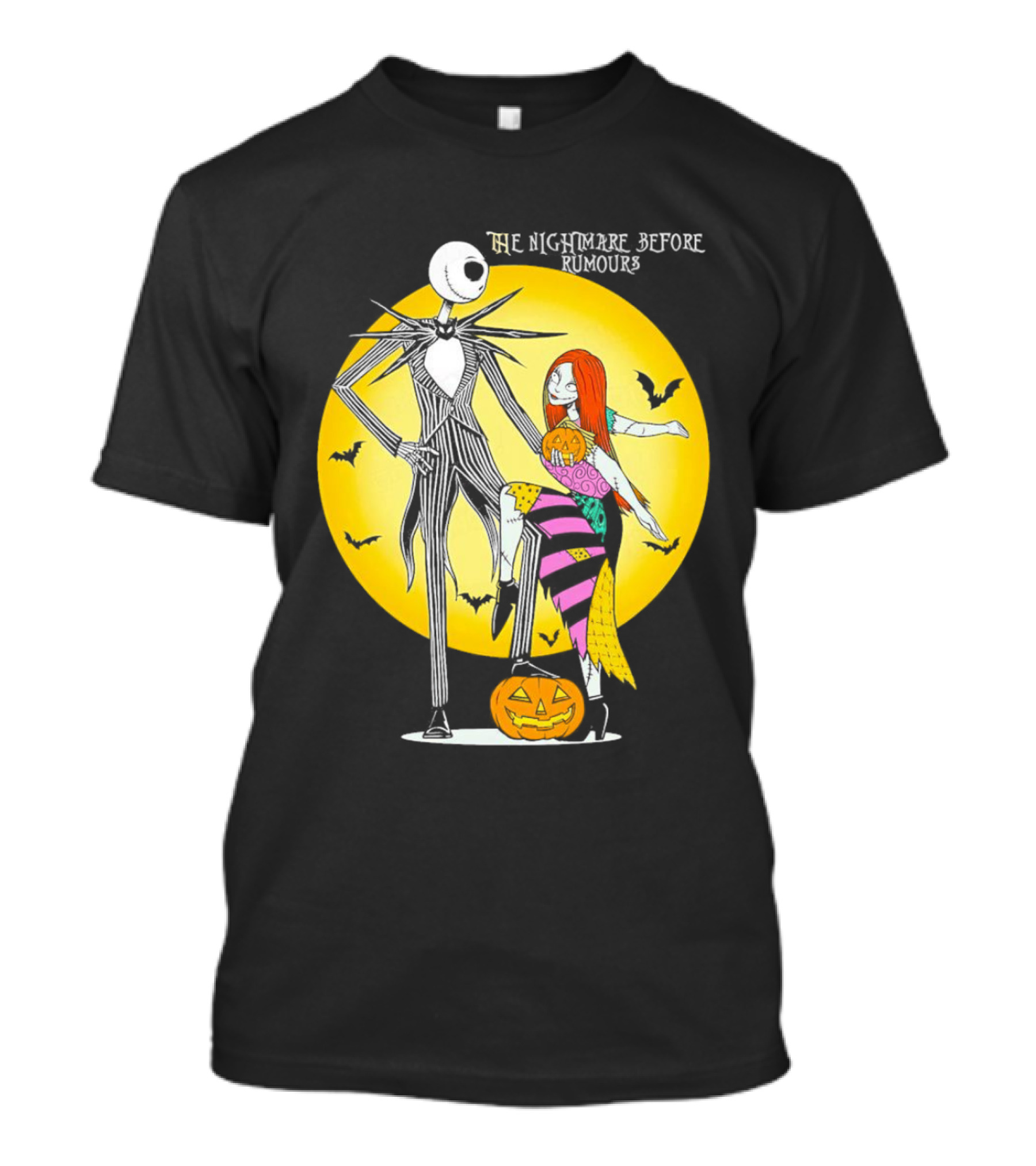 The Nightmare Before Rumours Jack Sally Halloween Bats Pumpkin T-Shirt