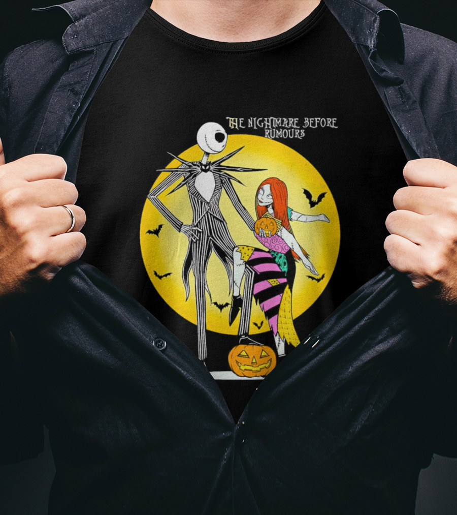 The Nightmare Before Rumours Jack Sally Halloween Bats Pumpkin T-Shirt
