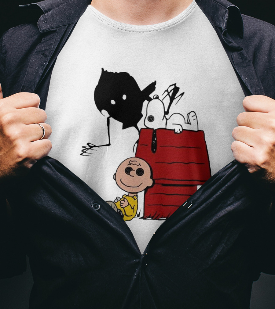 Charlie Brown Snoopy Coraline Button Eyes Shadow T-Shirt