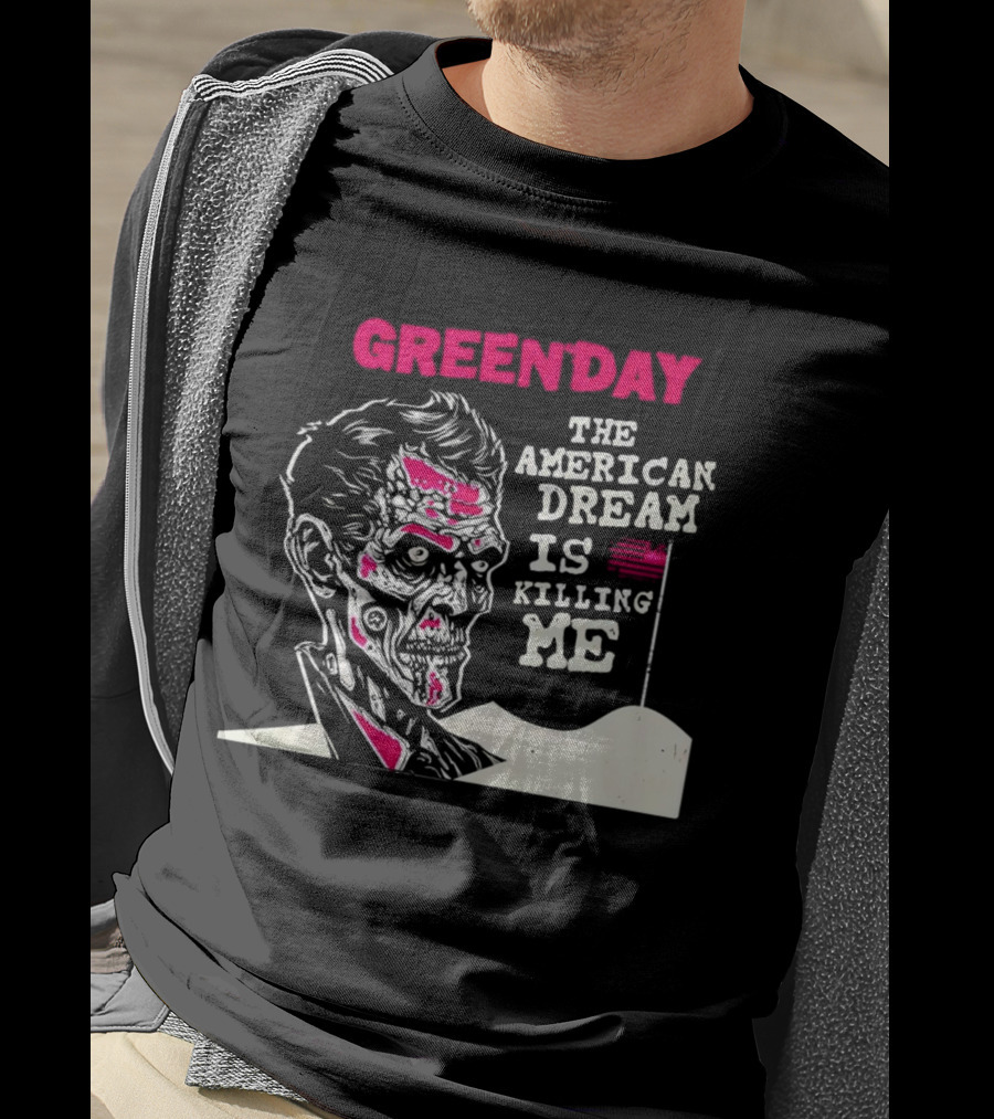 Green Day The American Dream Is Killing Me Zombie American Flag T-Shirt
