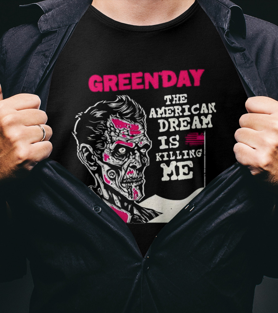 Green Day The American Dream Is Killing Me Zombie American Flag T-Shirt