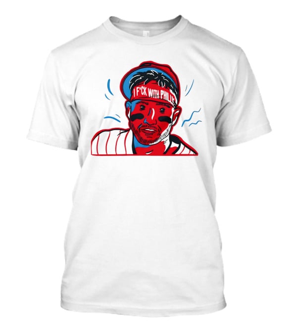 I Fck With Philly Philadelphia Phillies Cartoon Player Fan T-Shirt