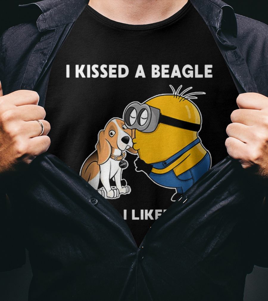 I Kissed A Beagle And I Liked It Minion Beagle Interaction T-Shirt