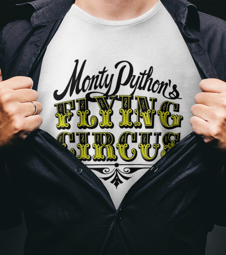 Monty Python's Flying Circus Vintage Yellow Lettering T-Shirt