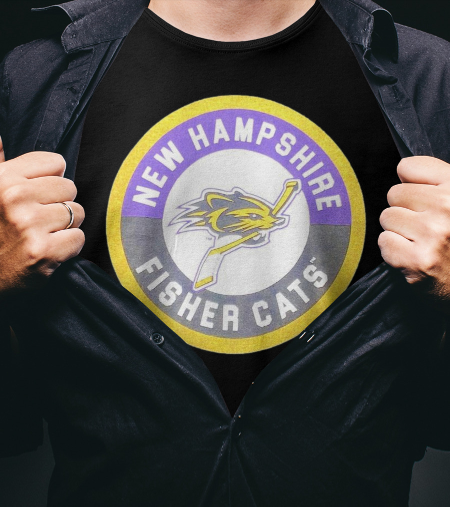 New Hampshire Fisher Cats Hockey Logo Circular Emblem T-Shirt