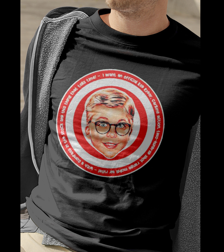 Ralphie Peter Billingsley Christmas Official Red Ryder Carbine Action Two Hundred Shot Range Model Air Rifle Round T-Shirt