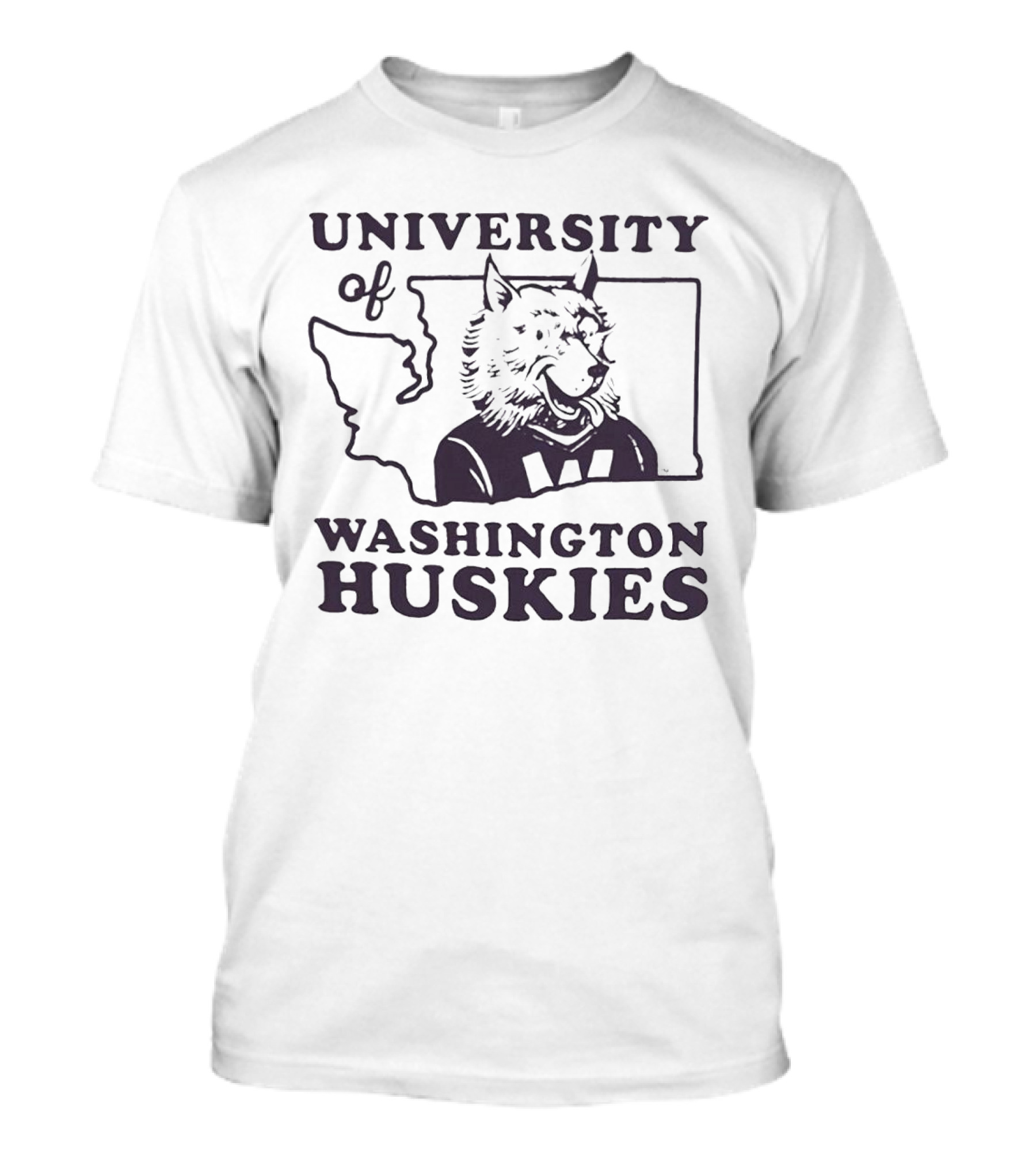 University Of Washington Huskies Mascot Outline Map T-Shirt