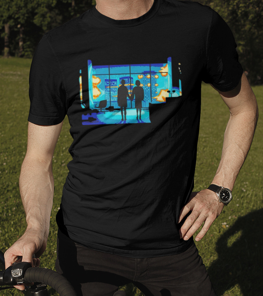Explosion Fire Cityscape Window T-Shirt