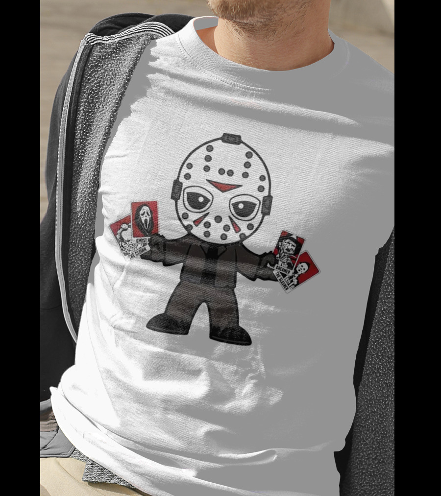 Jason Voorhees Tarot Card Halloween Cartoon Character With Mask And Cards T-Shirt