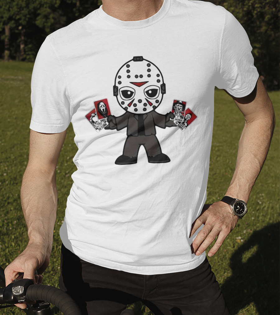 Jason Voorhees Tarot Card Halloween Cartoon Character With Mask And Cards T-Shirt