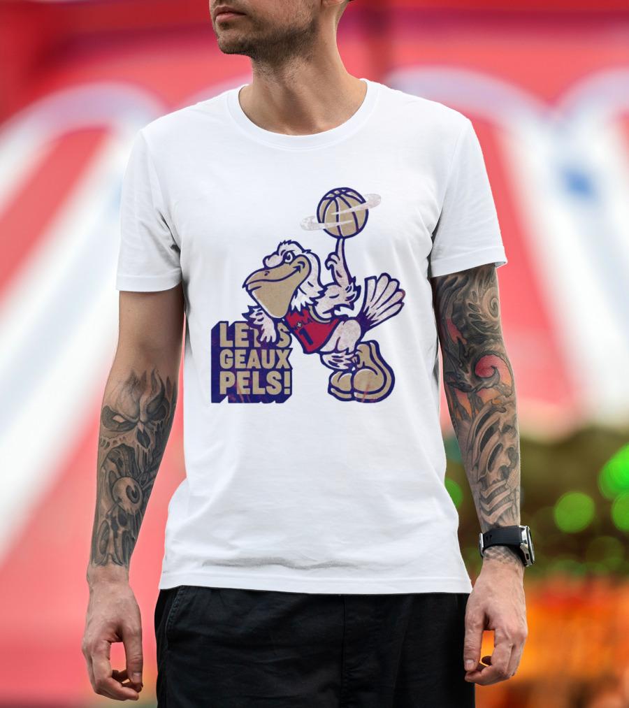 Let’s Geaux Pels Basketball Pelican T-Shirt