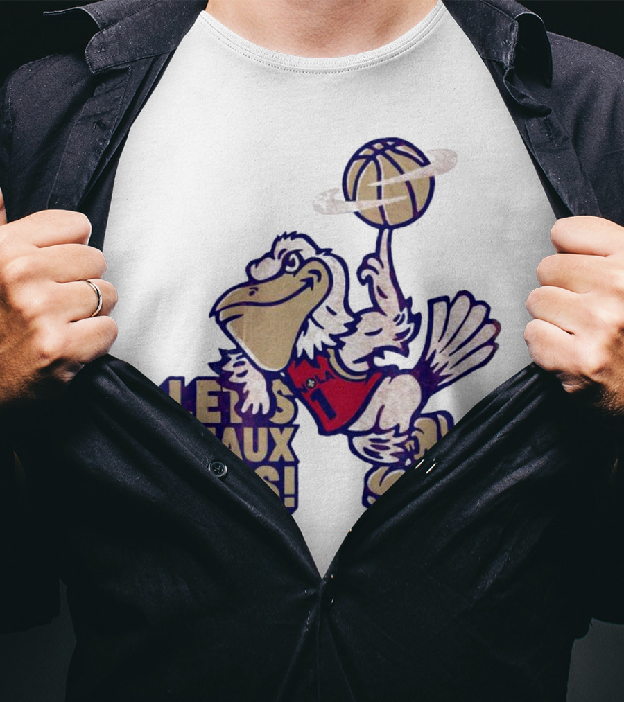 Let’s Geaux Pels Basketball Pelican T-Shirt