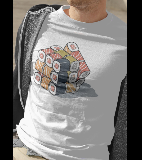 Sushi Cube Puzzle Rubik’s Cube Sushi Rolls T-Shirt