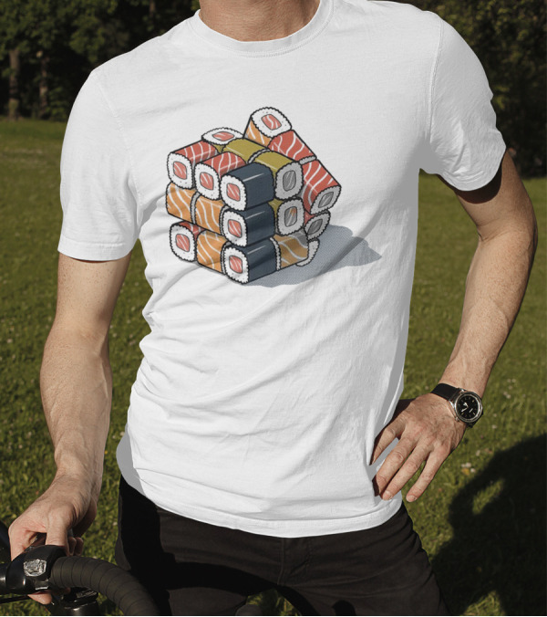 Sushi Cube Puzzle Rubik’s Cube Sushi Rolls T-Shirt