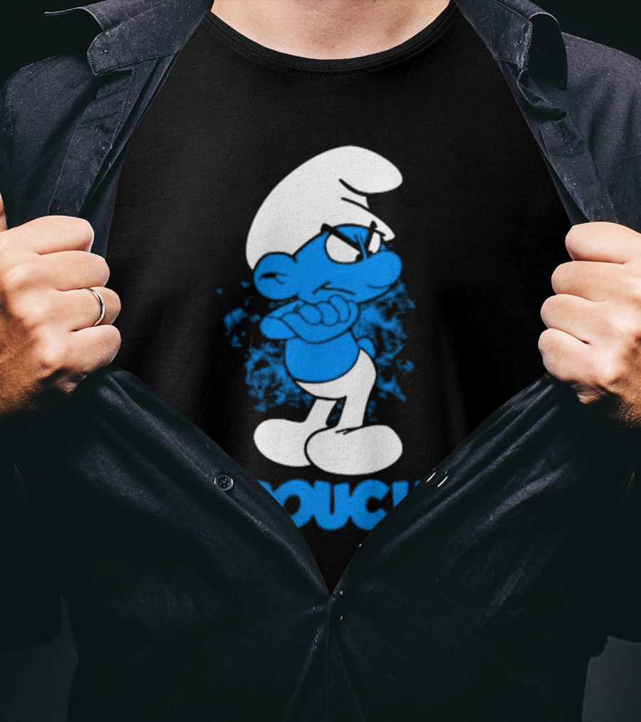 Grouchy Smurf Blue Attitude Character T-Shirt