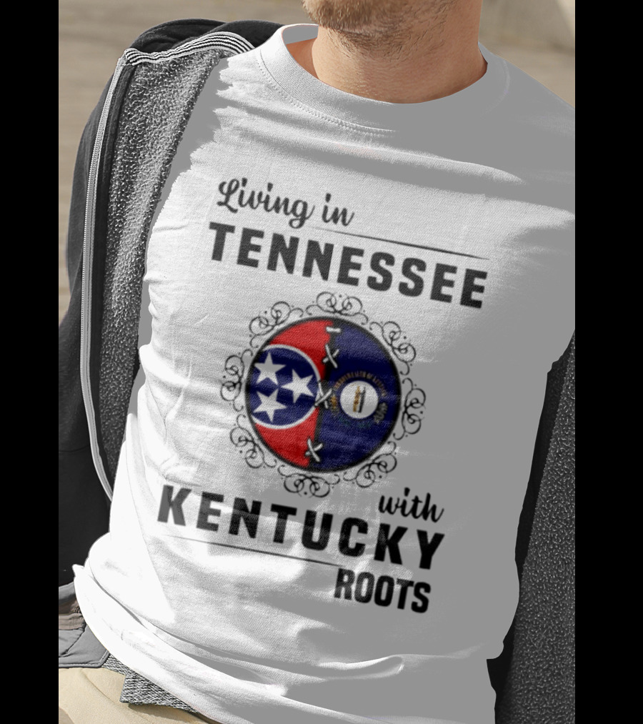 Living In Tennessee With Kentucky Roots United By State Symbols T-Shirt