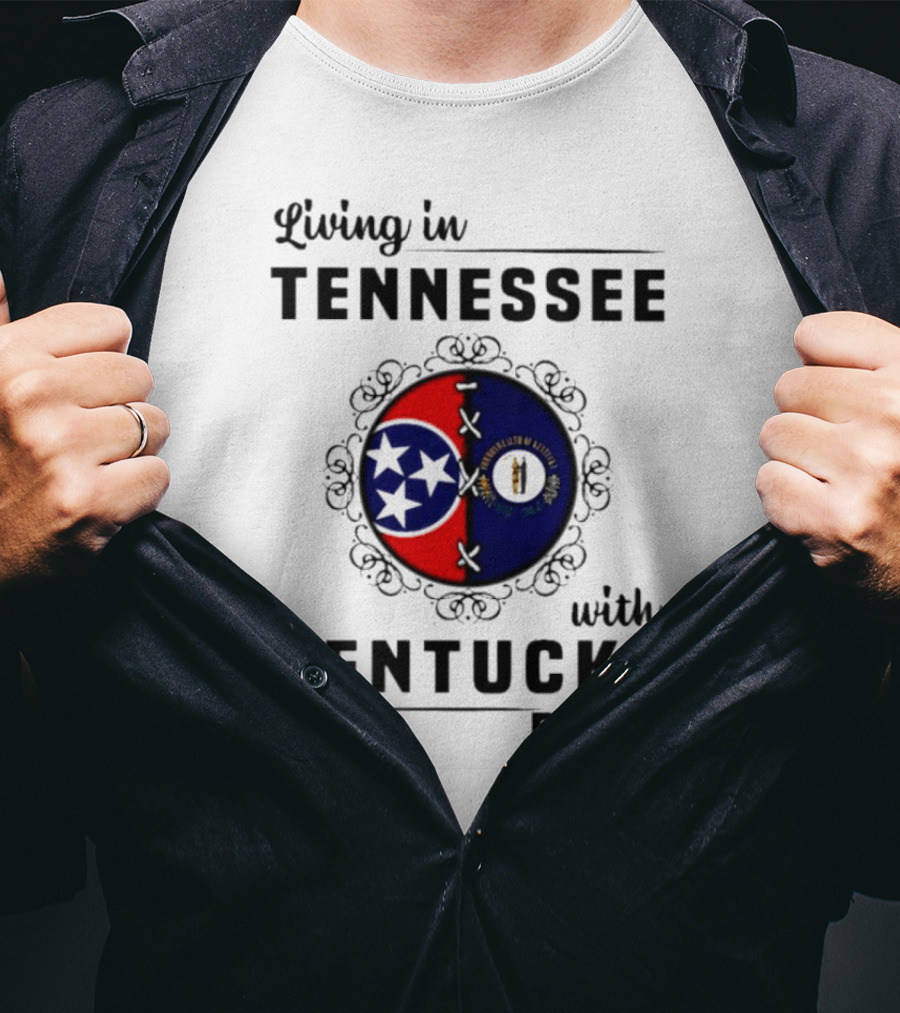 Living In Tennessee With Kentucky Roots United By State Symbols T-Shirt