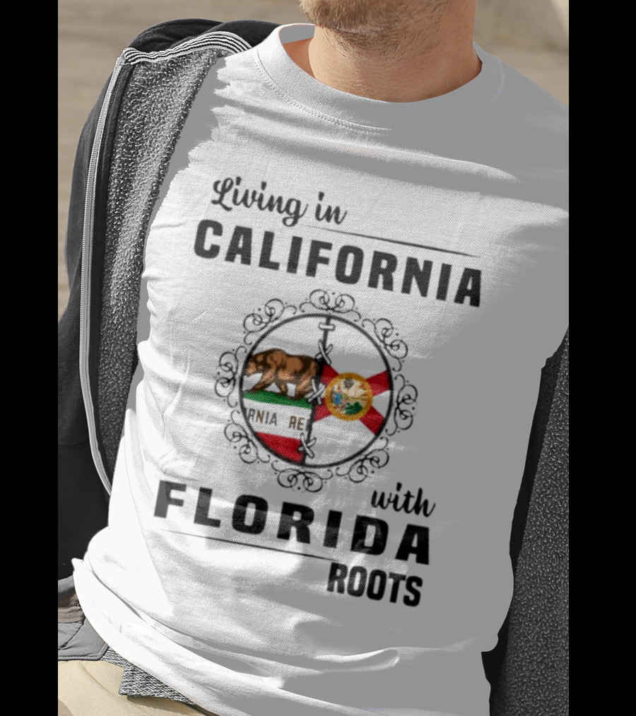 Living In California Pride With Florida Heritage Connection T-Shirt