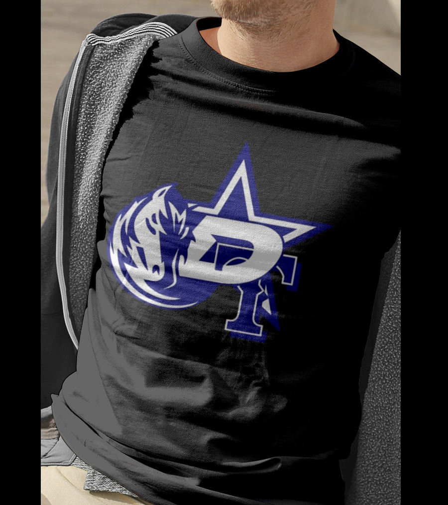 Dallas Cowboys Stars Mavericks Rangers Team Logos 4 Sports Collaboration T-Shirt