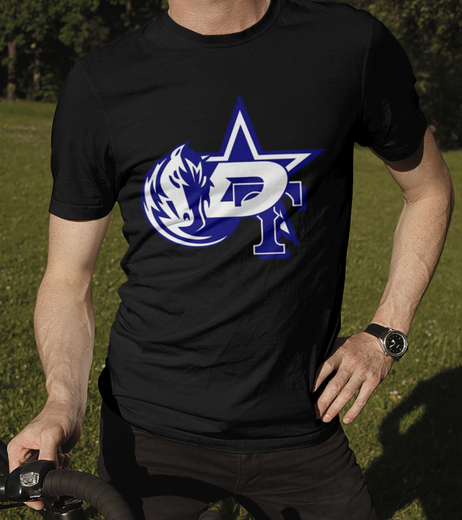 Dallas Cowboys Stars Mavericks Rangers Team Logos 4 Sports Collaboration T-Shirt