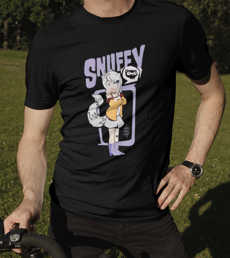 Snuffy Are You Lost Pastel Cartoon Character With White Tail And Purple Accessories T-Shirt