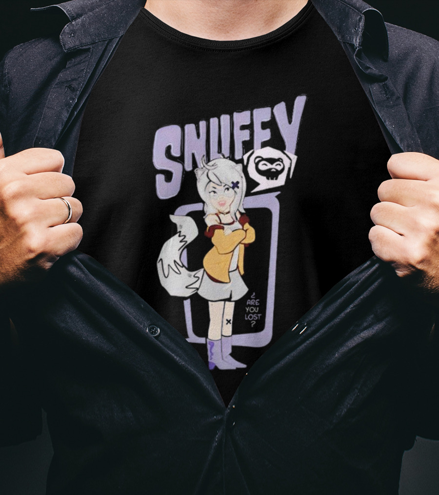 Snuffy Are You Lost Pastel Cartoon Character With White Tail And Purple Accessories T-Shirt