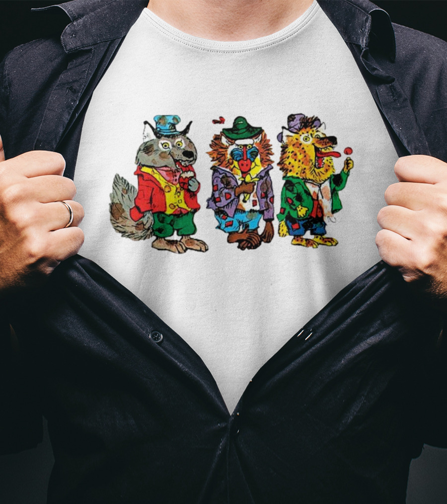 Wolfgang Wolf Barry Baboon Harry Hyena Cartoon Characters T-Shirt
