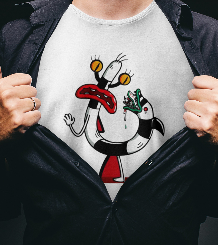 Worm Tail Cartoon Creature Horror T-Shirt