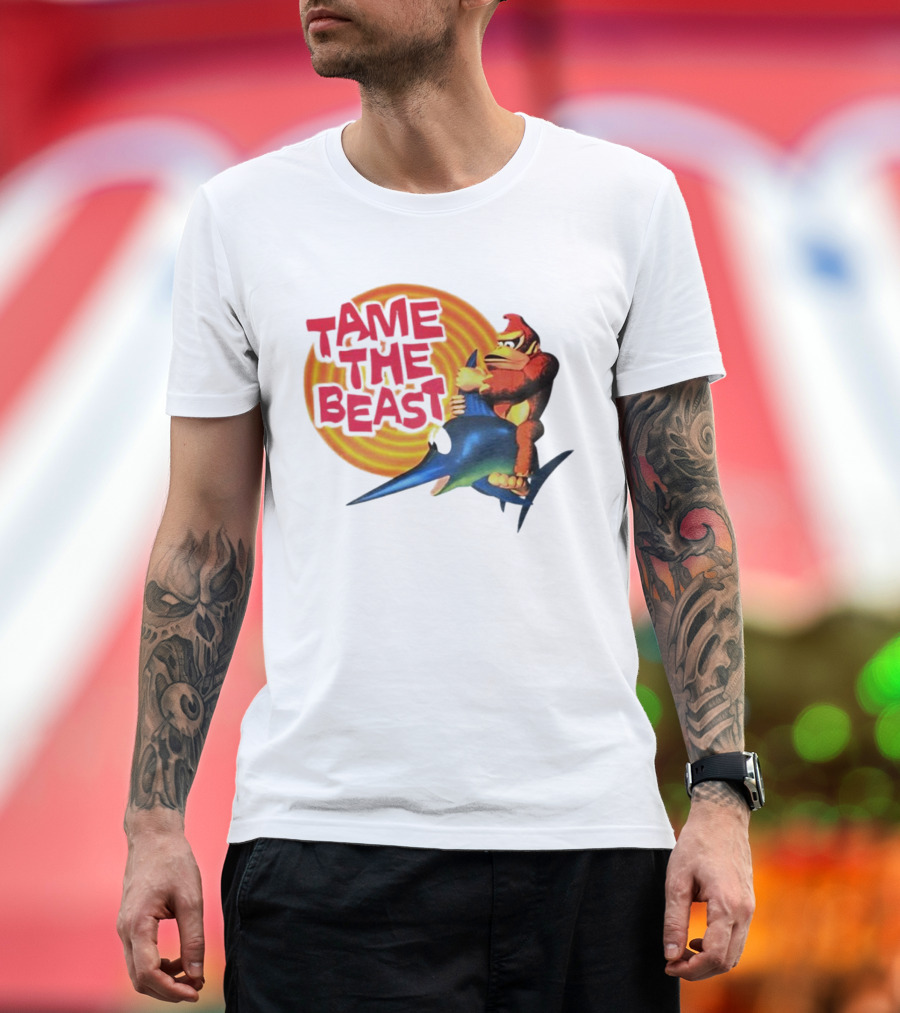Tame The Beast Donkey Kong Riding Swordfish T-Shirt