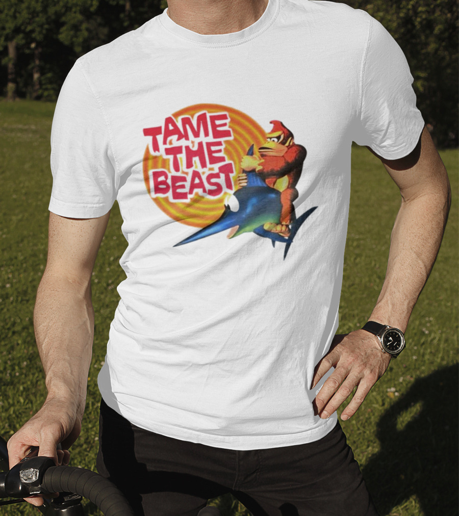 Tame The Beast Donkey Kong Riding Swordfish T-Shirt