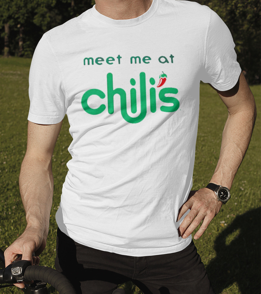 Meet Me At Chili’s Neon Logo With Chili Pepper T-Shirt
