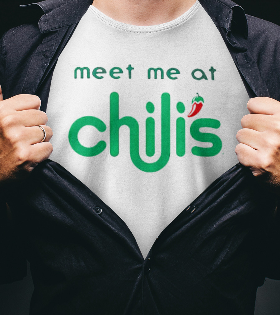 Meet Me At Chili’s Neon Logo With Chili Pepper T-Shirt
