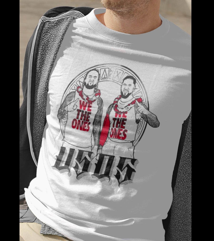 Ripple Junction Gray The Usos We The Ones Red Text And Figures T-Shirt