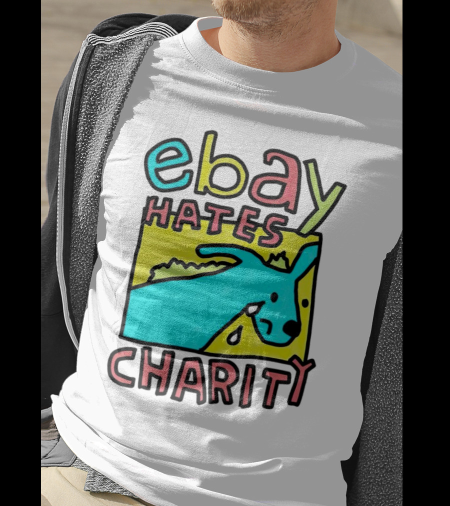 Ebay Hates Charity Whimsical Blue Goat T-Shirt