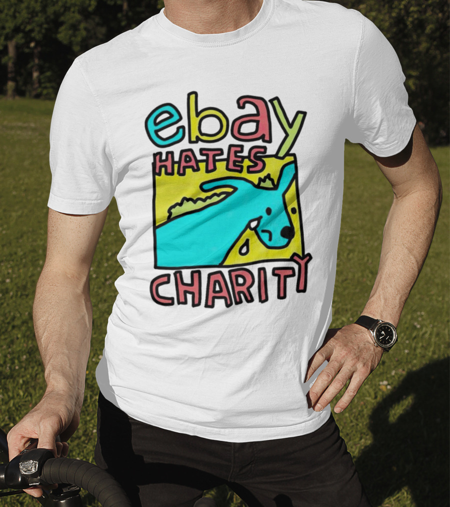 Ebay Hates Charity Whimsical Blue Goat T-Shirt