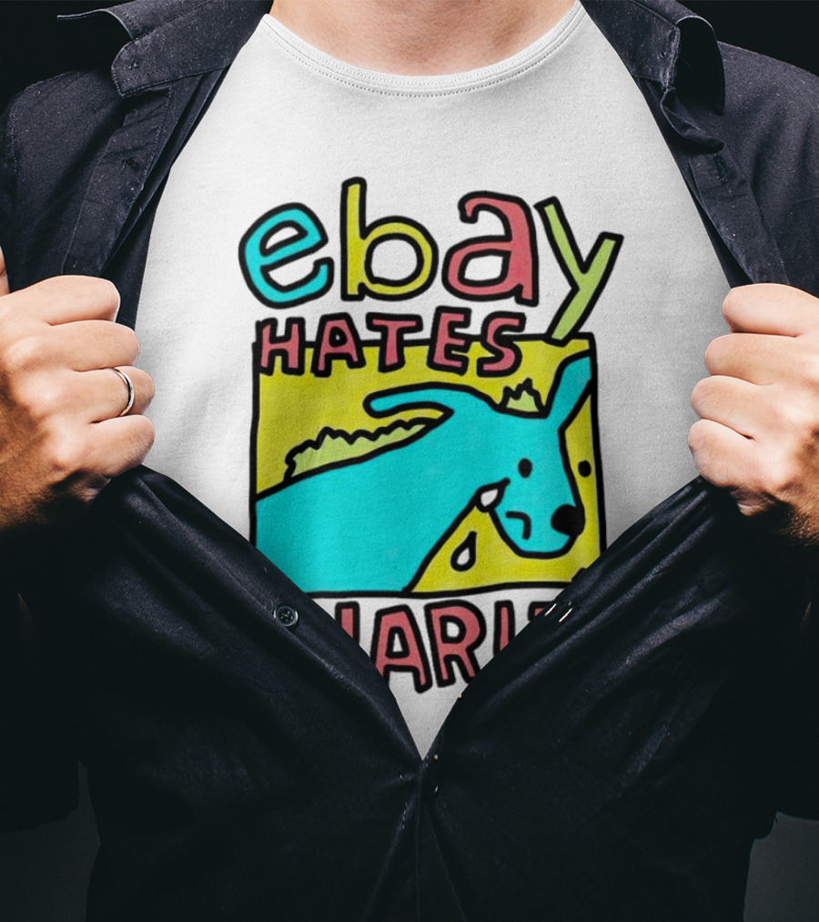 Ebay Hates Charity Whimsical Blue Goat T-Shirt