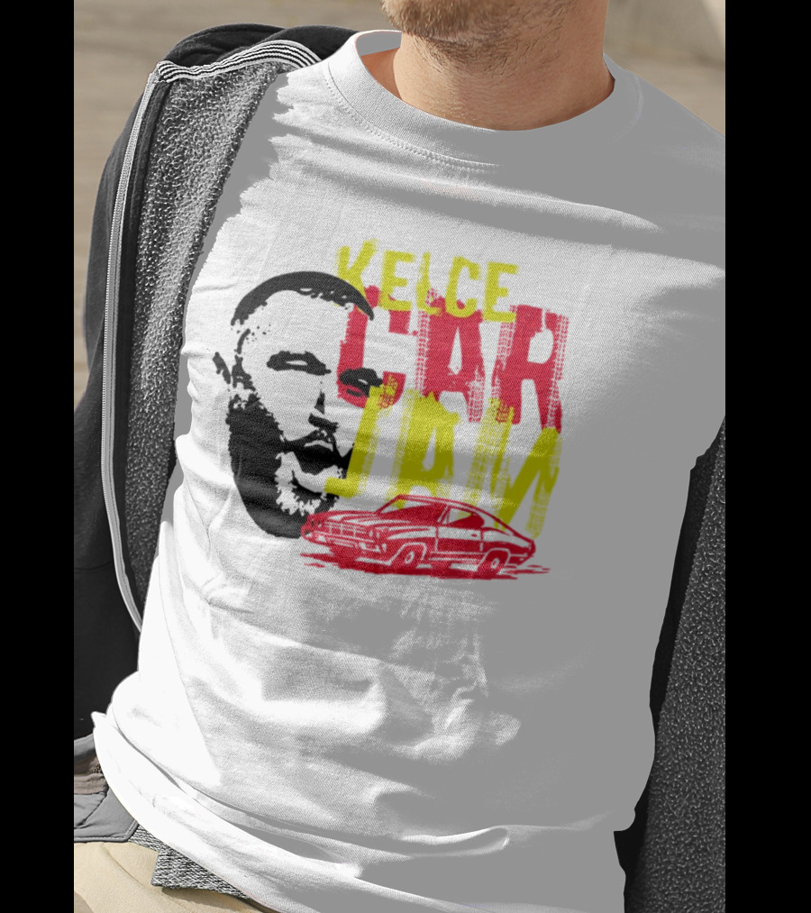 Kelce Car Jam Bold Yellow Red Face Car T-Shirt