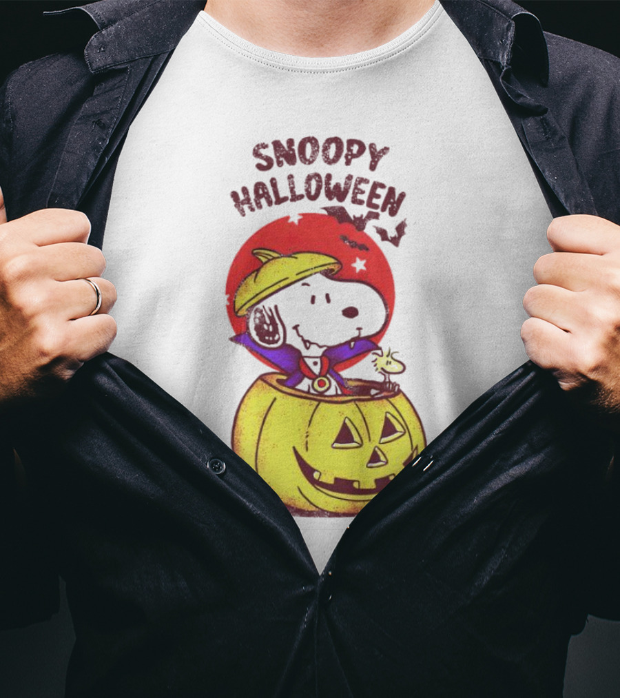 Snoopy Halloween Woodstock Peanuts Pumpkin T-Shirt