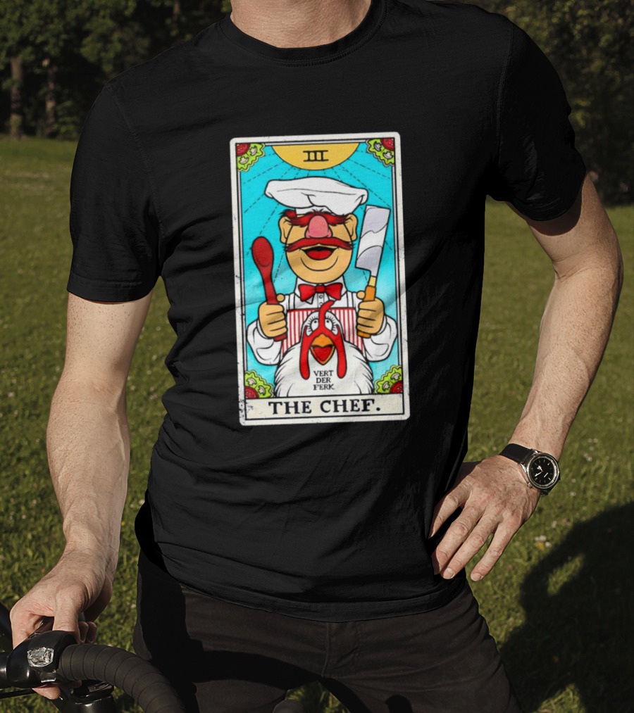 The Chef Tarot Card Vert Der Ferk Spoon Cleaver Chicken T-Shirt